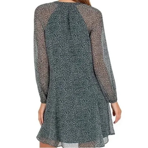 Joie Womens Green Speckled Print Mini Dress Size M Long Sleeve Fall Photo Shoot - Picture 14 of 14